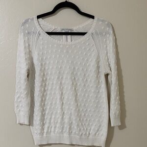 Elegant White Textured Women's Sweater